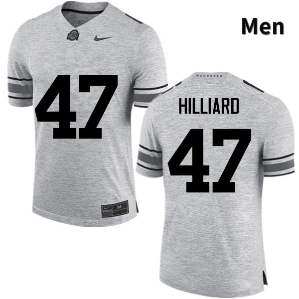 Men's Ohio State Buckeyes #47 Justin Hilliard Gray Game College Stitched Football Jersey 23KY041QO